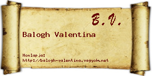 Balogh Valentina névjegykártya